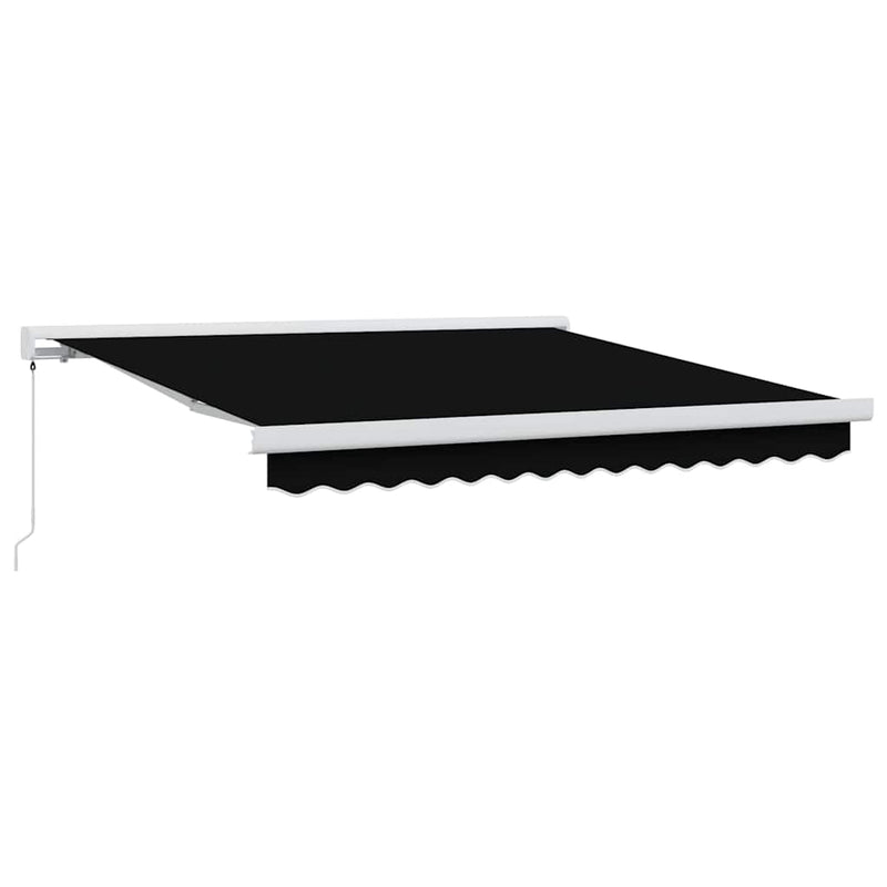 vidaXL Behúzható napellenző Fekete 300 x 250 cm Szövet és Fém