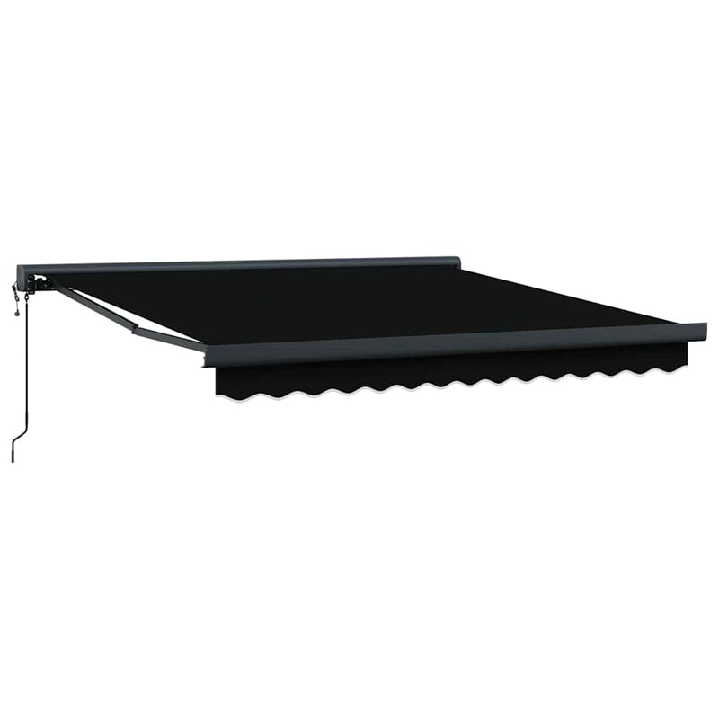vidaXL Behúzható napellenző Fekete 300 x 250 cm Szövet, Fém