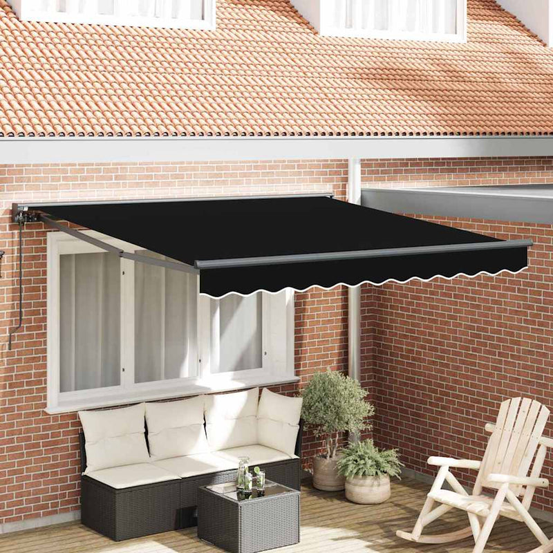 vidaXL Behúzható napellenző Fekete 300x250 cm szövet