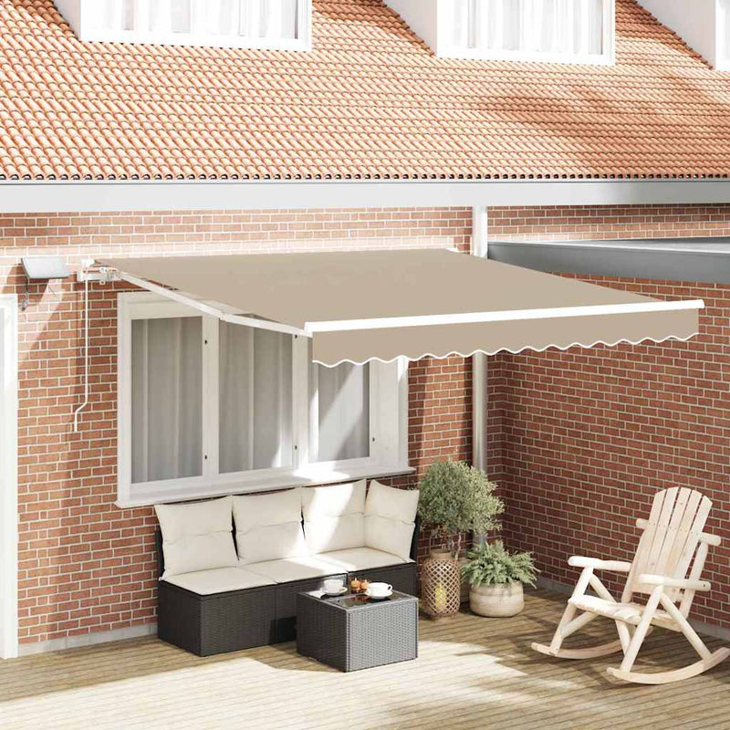 vidaXL Behúzható napellenző tartalmaz Bézs 300 x 250 cm szövet