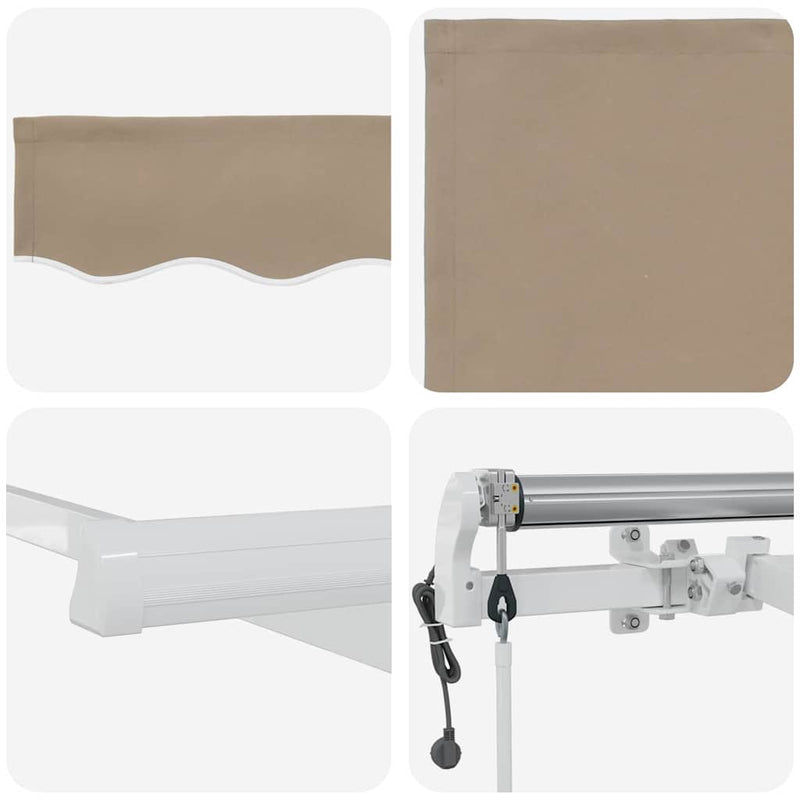 vidaXL Behúzható napellenző 300 x 250 cm Bézs