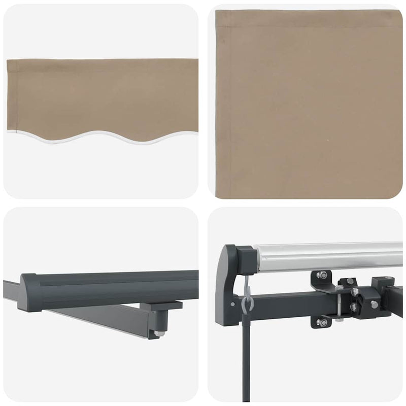 vidaXL Behúzható napellenző LED -es lámpákkal Bézs 300 x 250 cm szövet
