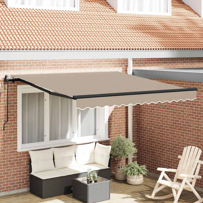 vidaXL Behúzható napellenző Bézs 300 x 250 cm szövet