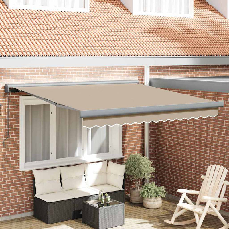 vidaXL Behúzható napellenző Bézs 300 x 250 cm Szövet és Fém