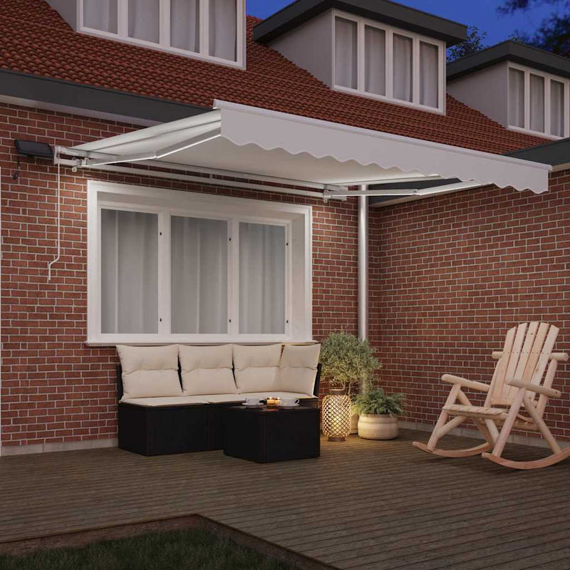 vidaXL Behúzható napellenző tartalmaz Fehér 300 x 250 cm szövet
