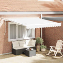 vidaXL Behúzható napellenző Fehér 300 x 250 cm Poliészter és fém