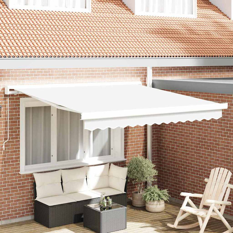 vidaXL Behúzható napellenző Fehér 300 x 250 cm Szövet és Fém