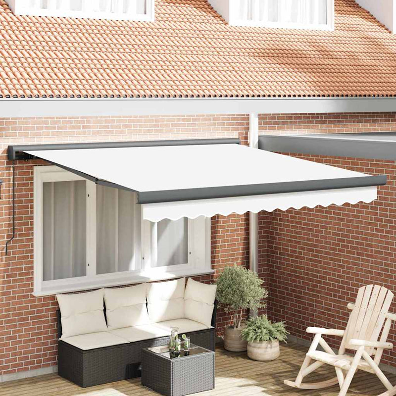 vidaXL Behúzható napellenző Fehér 300 x 250 cm Szövet és Fém