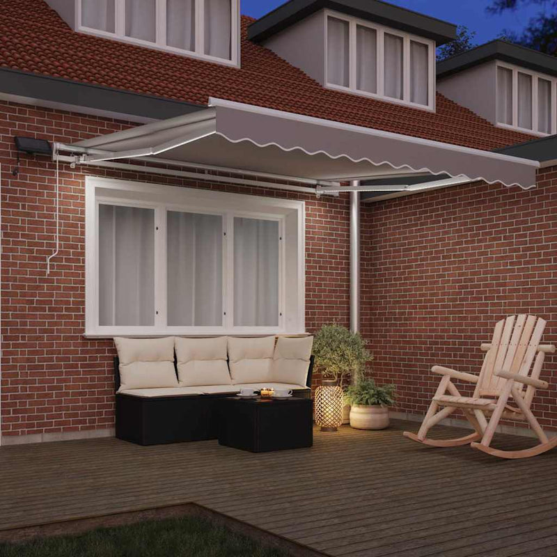 vidaXL Behúzható napellenző Világosszürke 300 x 250 cm szövet