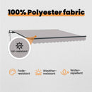 vidaXL Behúzható napellenző Világosszürke 300 x 250 cm