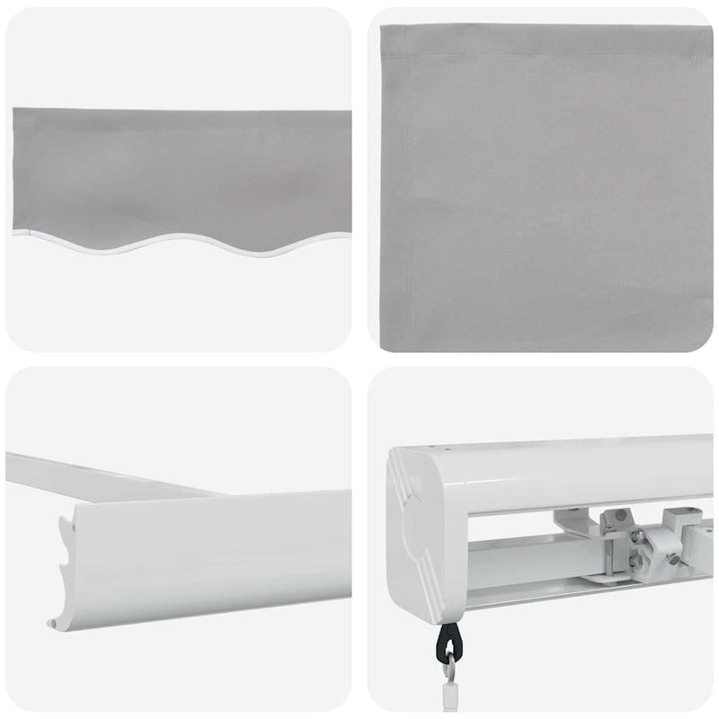 vidaXL Behúzható napellenző Világosszürke 300 x 250 cm Szövet és Fém