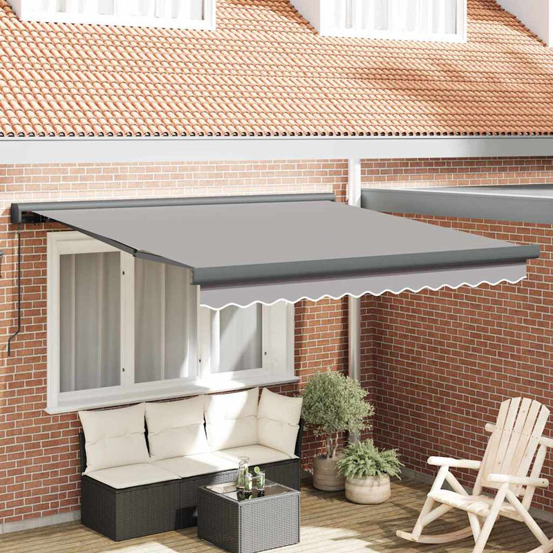 vidaXL Behúzható napellenző Világosszürke 300 x 250 cm Szövet és Fém