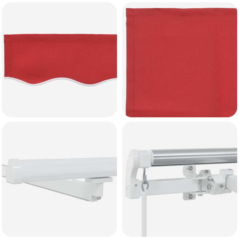 vidaXL Behúzható napellenző tartalmaz Piros 300 x 250 cm szövet