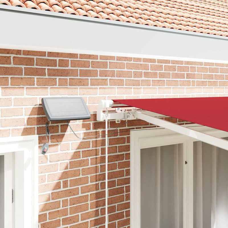 vidaXL Behúzható napellenző tartalmaz Piros 300 x 250 cm szövet
