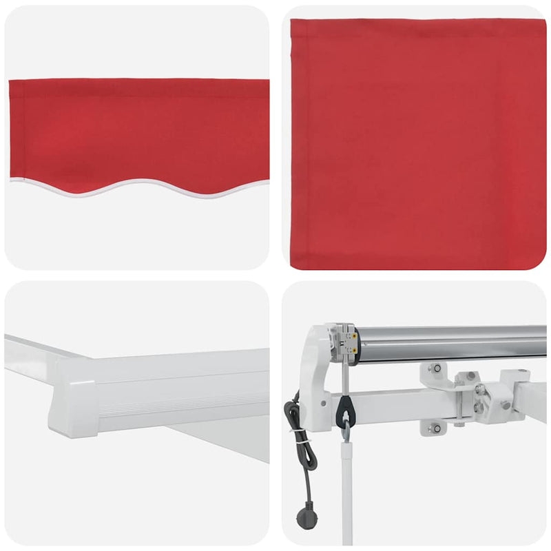 vidaXL Behúzható napellenző 300 x 250 cm Piros
