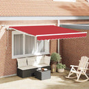 vidaXL Behúzható napellenző Piros 300 x 250 cm Poliészter