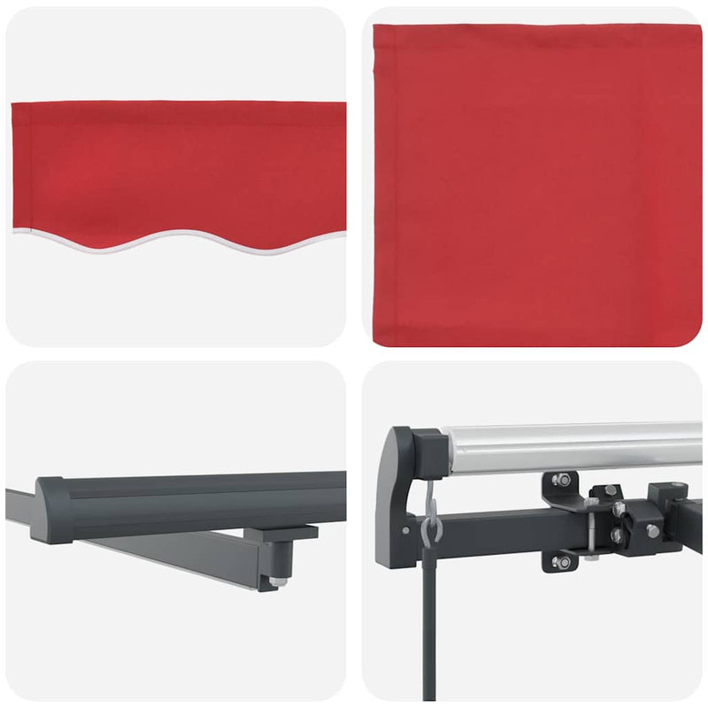 vidaXL Behúzható napellenző Piros 300 x 250 cm szövet
