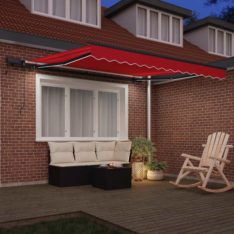 vidaXL Behúzható napellenző Piros 300 x 250 cm szövet