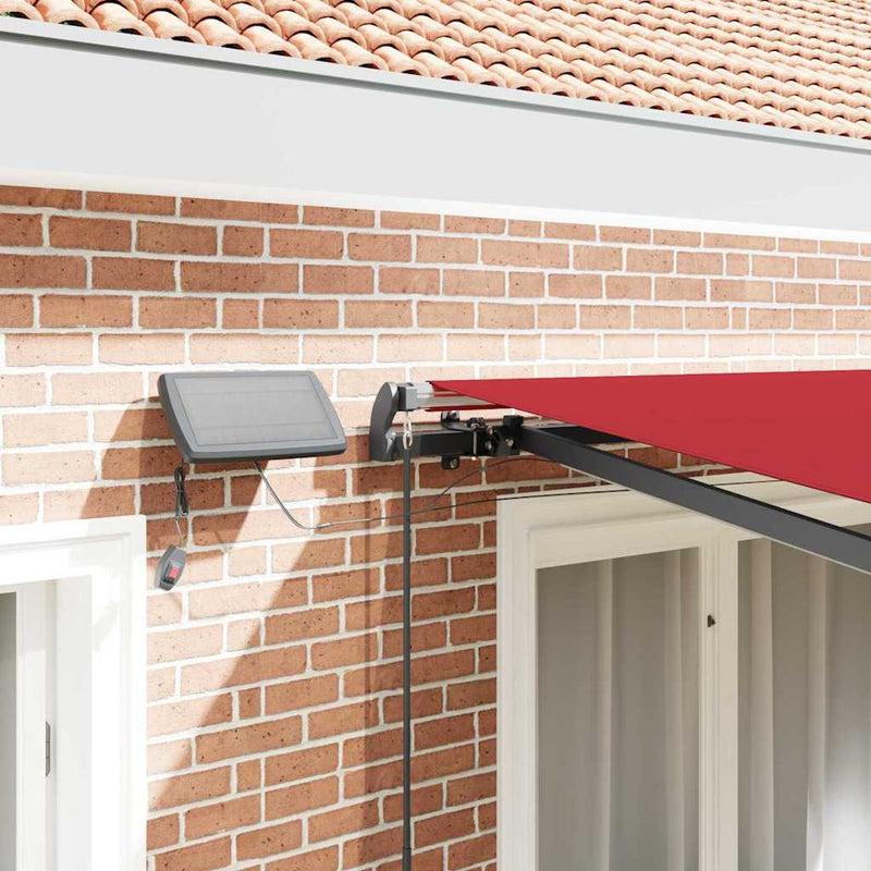 vidaXL Behúzható napellenző Piros 300 x 250 cm szövet