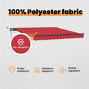 vidaXL Behúzható napellenző Piros 300 x 250 cm Poliészter