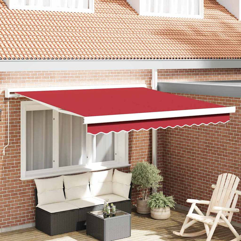 vidaXL Behúzható napellenző Piros 300 x 250 cm Szövet és Fém