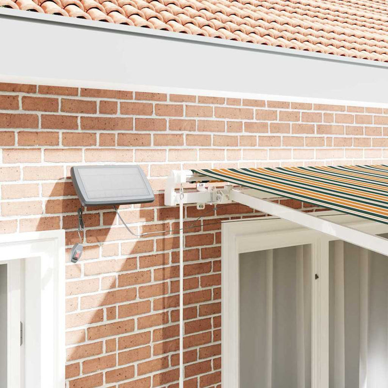 vidaXL Behúzható napellenző Zöld és sárga 300 x 250 cm szövet