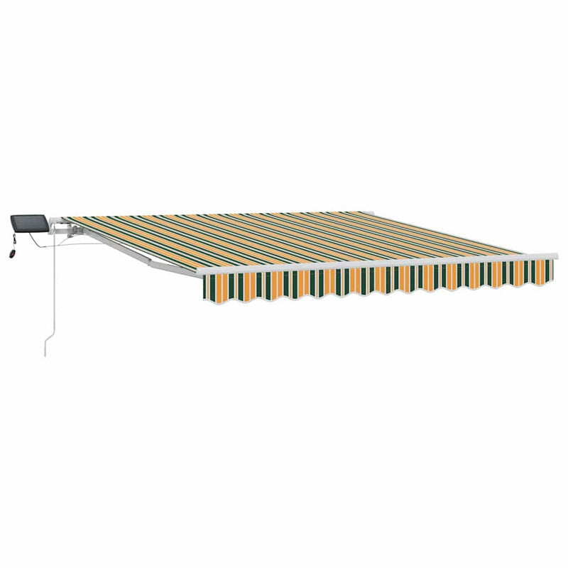 vidaXL Behúzható napellenző Zöld és sárga 300 x 250 cm szövet