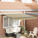 vidaXL Behúzható napellenző Zöld és sárga 300 x 250 cm