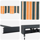 vidaXL Behúzható napellenző Zöld és Sárga 300 x 250 cm Szövet és Fém