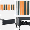 vidaXL Behúzható napellenző Zöld és sárga 300 x 250 cm Szövet és Fém