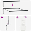 vidaXL Behúzható napellenző Zöld és sárga 300 x 250 cm Szövet és Fém