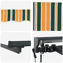 vidaXL Behúzható napellenző Zöld és Sárga 300x250 cm szövet