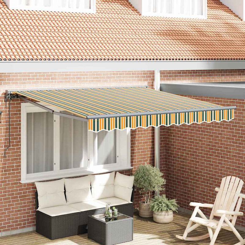 vidaXL Behúzható napellenző Zöld és Sárga 300x250 cm szövet