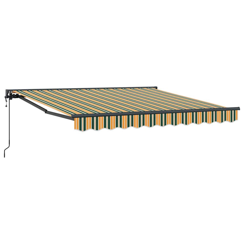 vidaXL Behúzható napellenző Zöld és Sárga 300x250 cm szövet