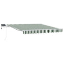 vidaXL Behúzható napellenző Zöld és Fehér 300 x 250 cm Szövet és Acél