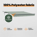 vidaXL Napernyő Anyag Zöld és Fehér 300 x 250 cm Poliészter