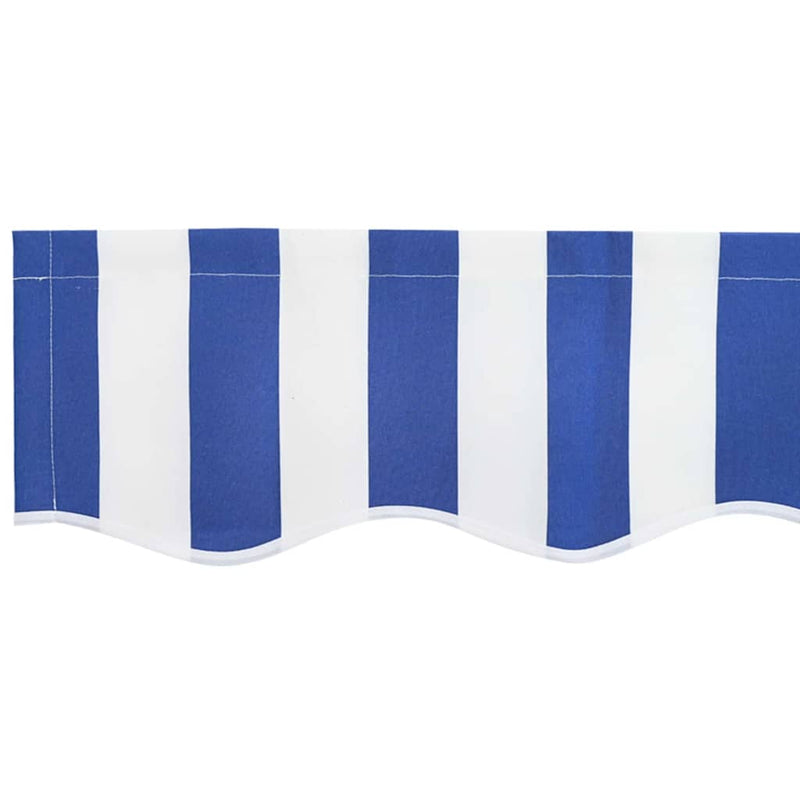 vidaXL Behúzható napellenző Kék és fehér 350 x 250 cm Szövet, Fém