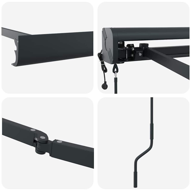 vidaXL Behúzható napellenző Kék és fehér 350 x 250 cm Szövet, Fém