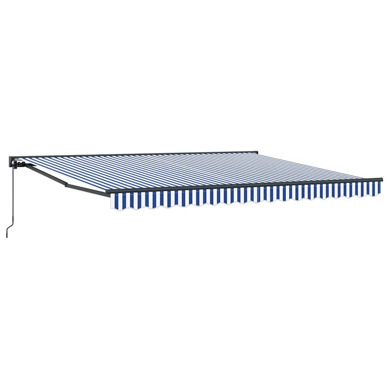 vidaXL Behúzható napellenző Kék és Fehér 350 x 250 cm Szövet és Fém