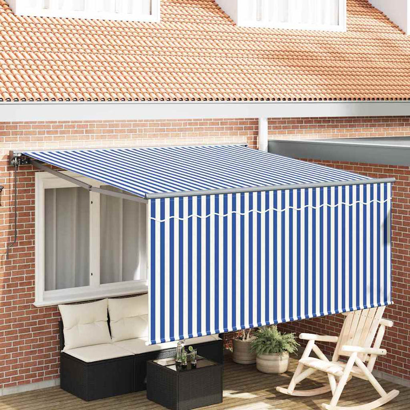vidaXL Behúzható napellenző Kék és antracit 350 x 250 cm
