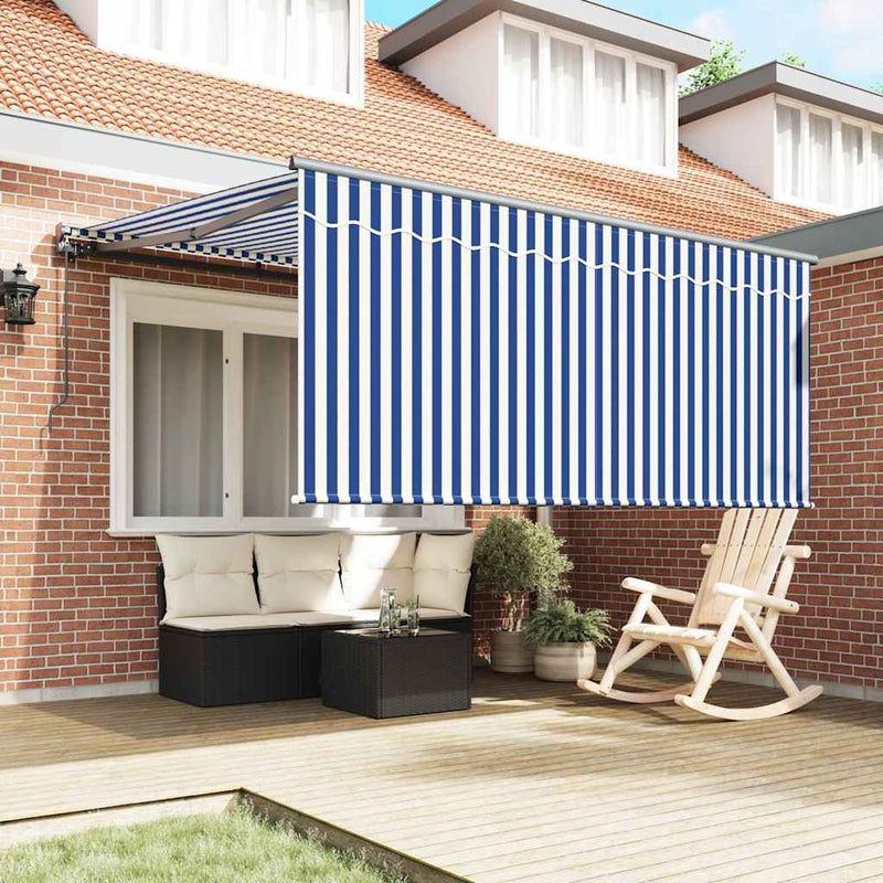 vidaXL Behúzható napellenző Kék és antracit 350 x 250 cm