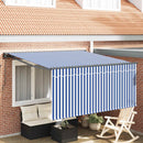 vidaXL Behúzható napellenző Kék és Fehér 350 x 250 cm
