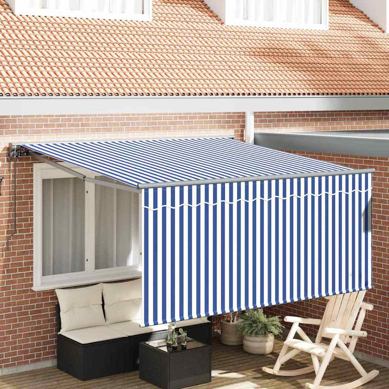 vidaXL Behúzható napellenző Kék és antracit 350 x 250 cm