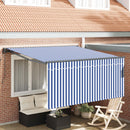 vidaXL Behúzható napellenző Kék és Fehér 350 x 250 cm