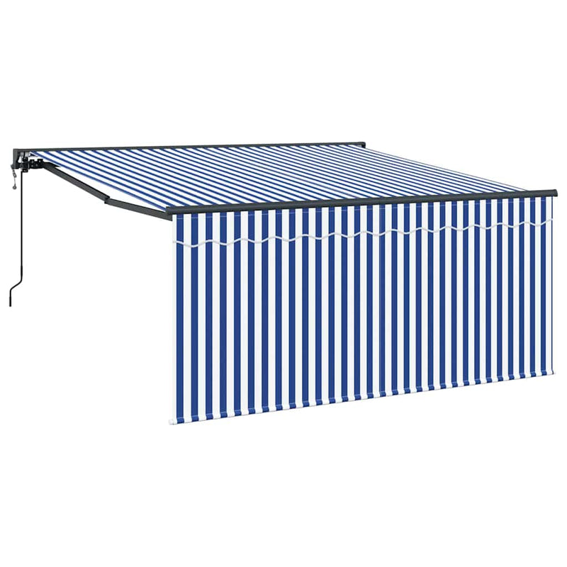 vidaXL Behúzható napellenző Kék és antracit 350 x 250 cm