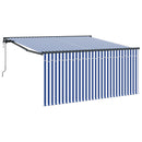 vidaXL Behúzható napellenző Kék és Fehér 350 x 250 cm
