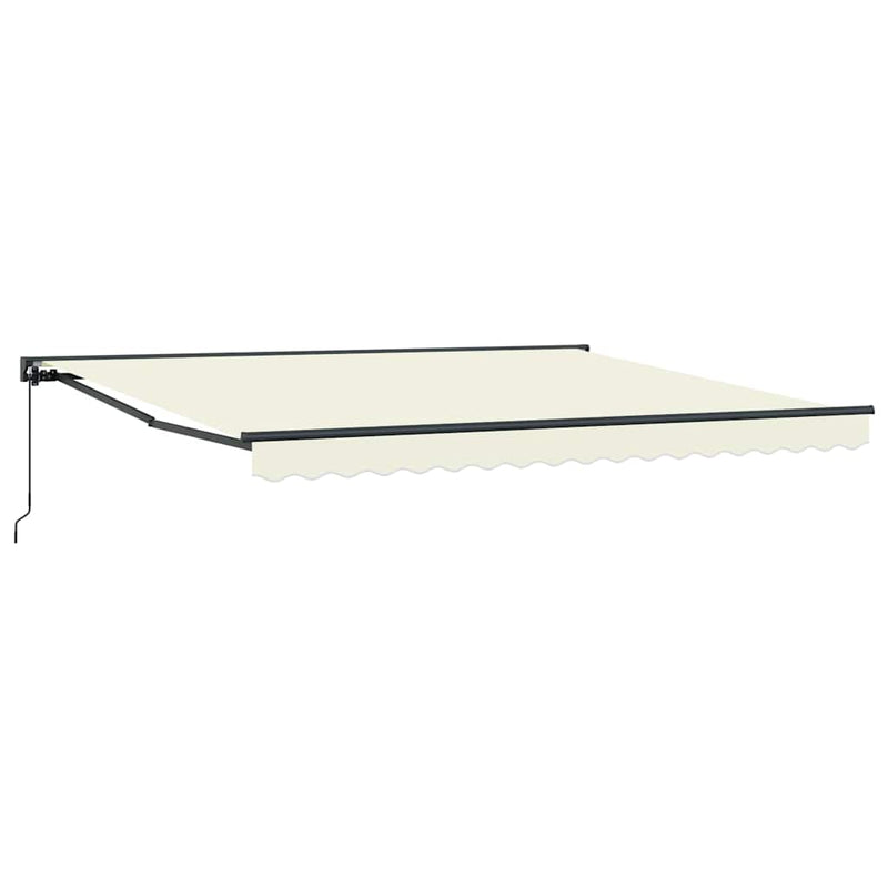 vidaXL Behúzható napellenző Krém 350 x 250 cm Szövet, Fém
