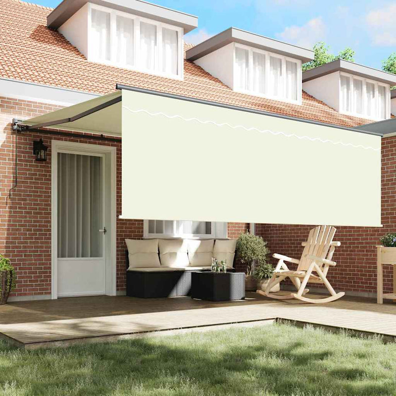 vidaXL Behúzható napellenző Krém 350 x 250 cm Szövet, Fém