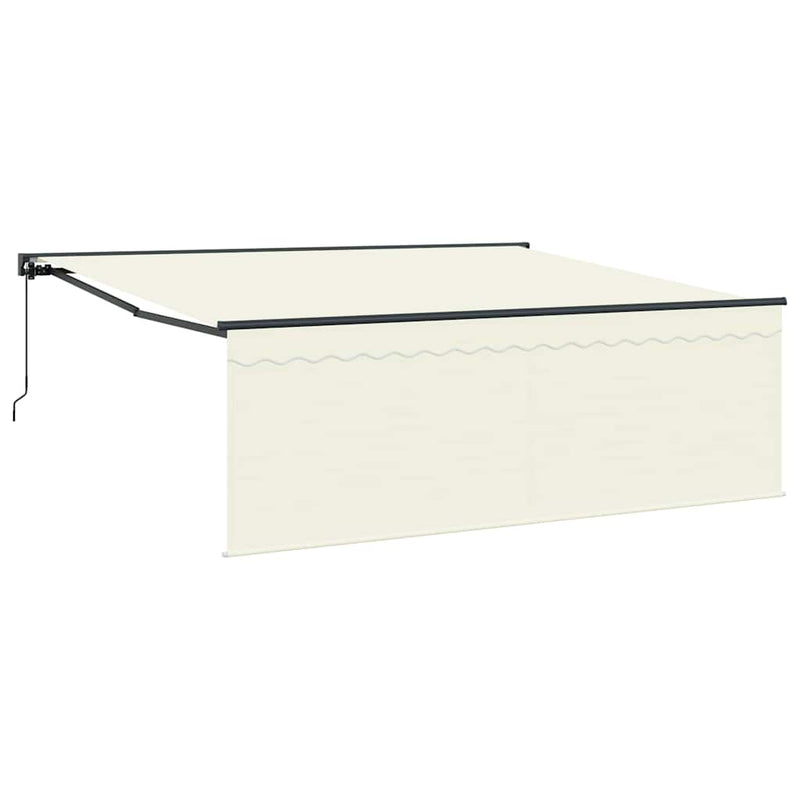 vidaXL Behúzható napellenző Krém 350 x 250 cm Szövet, Fém