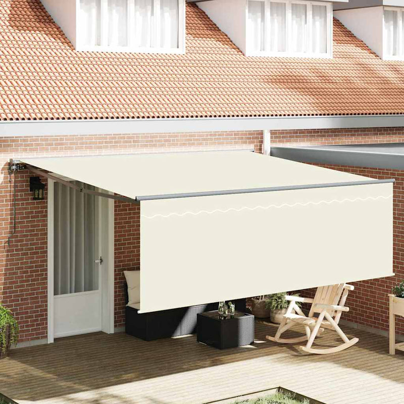 vidaXL Behúzható napellenző Krém 350 x 250 cm Szövet, Fém